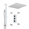 Milano Arvo - Chrome Thermostatic Shower with Diverter, Recessed Shower Head, Hand Shower, Body Jets and Riser Rail (3 Outlet)