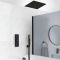 Milano Preto - Black Thermostatic Shower with Diverter, Recessed Shower Head, Hand Shower and Overflow Bath Filler (3 Outlet)