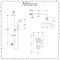 Milano Elizabeth - Chrome and Black Traditional Thermostatic Shower with Diverter, Shower Head, Hand Shower and Riser Rail (2 Outlet)