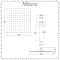 Milano Arvo - 300mm Slim Square Shower Head and Ceiling Arm - Chrome