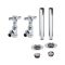 Milano - Angled Traditional  Radiator Valve and Pipe Sleeve Set - Chrome