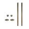Milano Windsor - Traditional Brushed Brass Radiator Trim Kit - Pipe Connectors with Blanking and Bleed Plugs