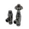 Milano Windsor - Antique Style Thermostatic Angled Radiator Valve and Pipe Set - Choice of Finish