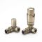 Milano - Thermostatic Corner Radiator Valve and Pipe Set - Brushed Gold