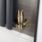 Milano - Thermostatic Corner Radiator Valve and Pipe Set - Brushed Gold