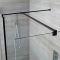 Milano Nero - Corner Wet Room Shower Enclosure with Hinged Return Panel - Choice of Glass Size & Drain