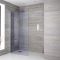 Milano Portland-Luna - 195cm Smoked Glass Wet Room Screen - Chrome - Choice of Sizes and Hinged Return Panel