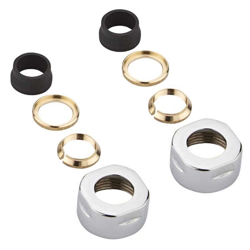 Milano - Chrome Manual Angled Valve - 15mm Copper Euro Cone Adapters