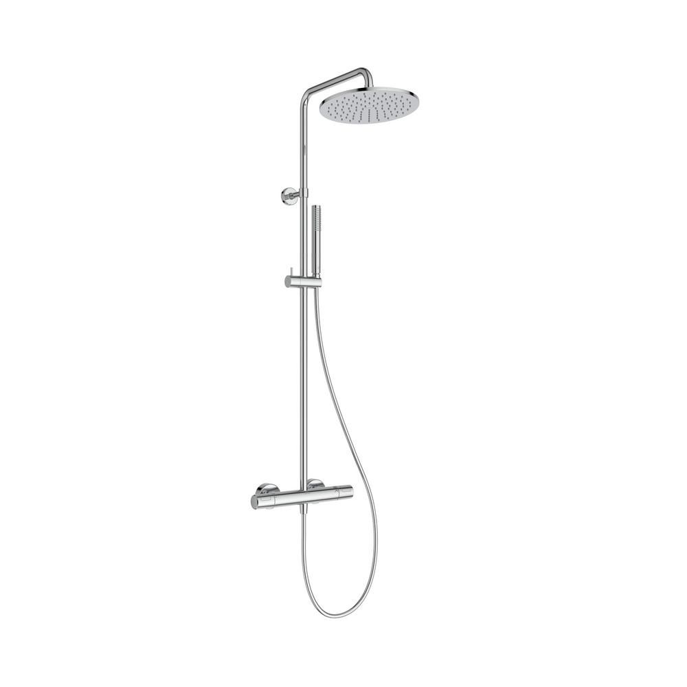 Ideal Standard Ceratherm T25 M - Thermostatic Bar Shower Valve with Round Shower Head and Hand Shower (12 l/min) - Choice of Finish