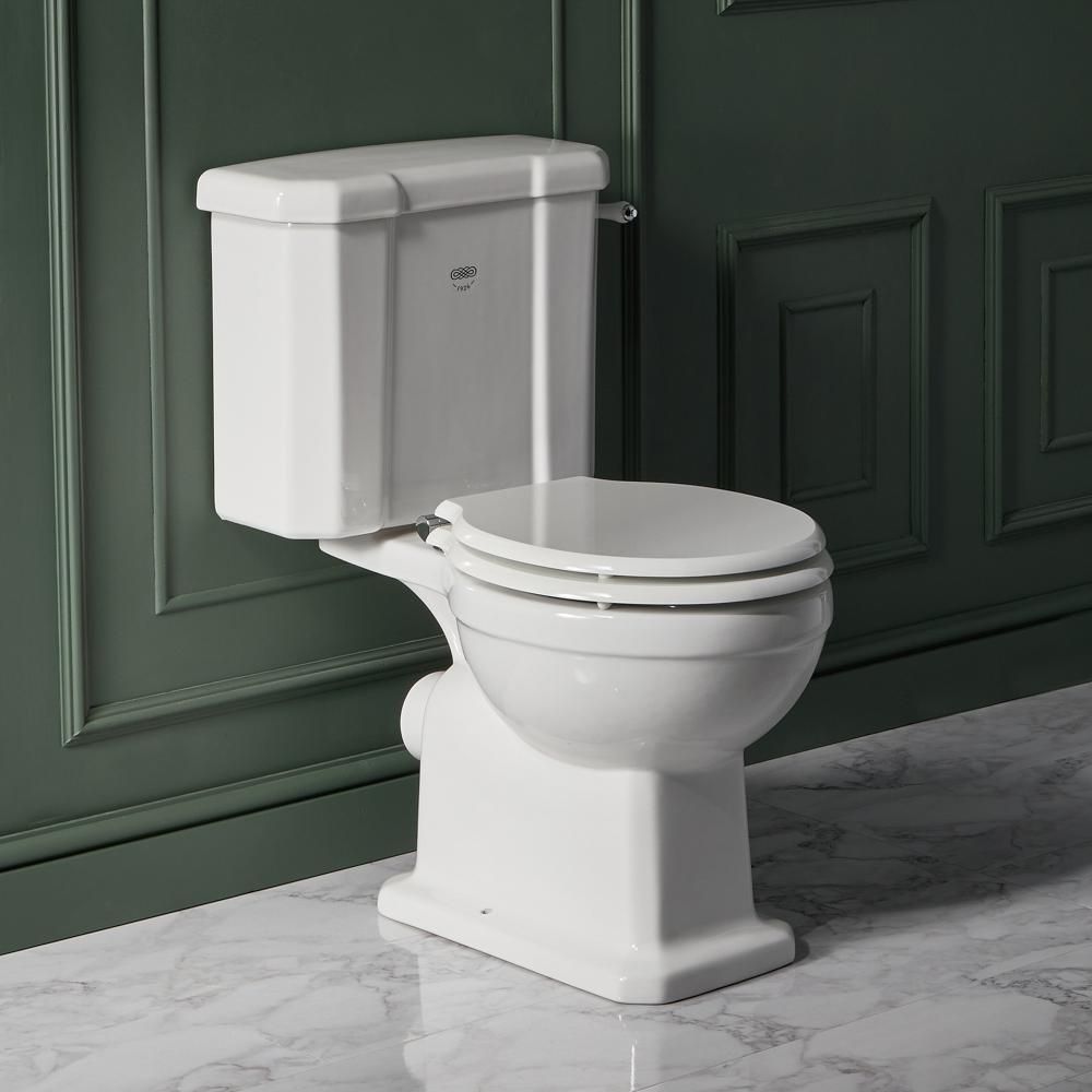 Milano Elizabeth - Traditional Close Coupled Toilet with Cistern and Soft Close Seat in White