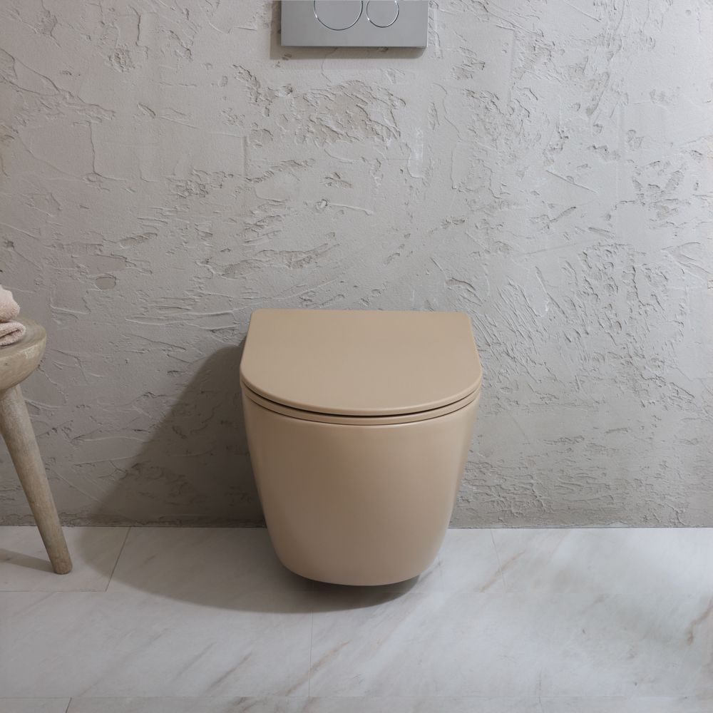 Milano Elements - Modern Wall Hung Toilet with Soft Close Seat - Choice of Finish