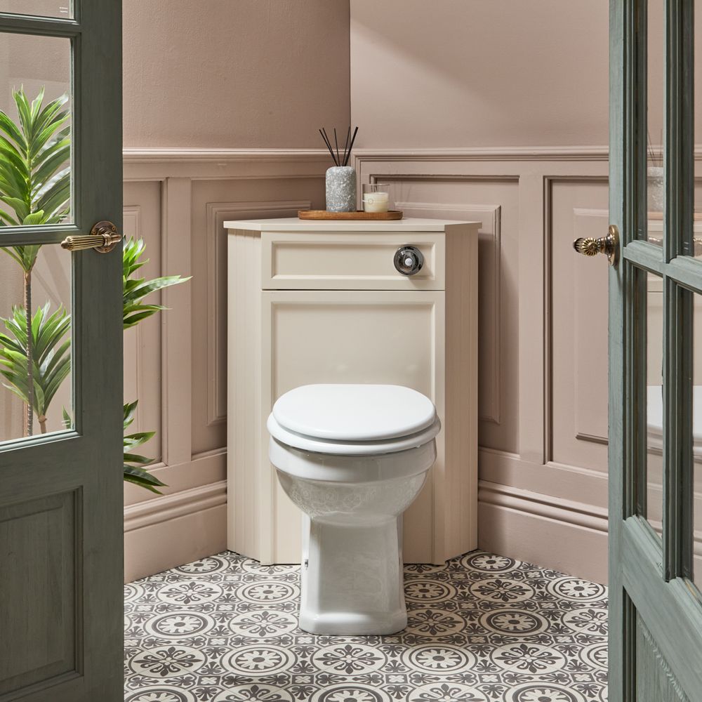 Milano Thornton - Traditional Corner WC Unit with Richmond Back to Wall Toilet - Choice of Finish and Seat