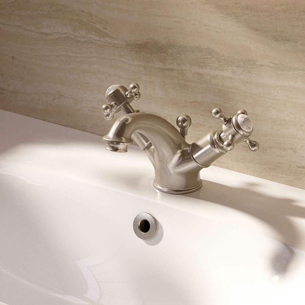 Crosswater Belgravia - Traditional Crosshead Mono Basin Mixer Tap with Pop-Up Waste - Choice of Finish & Handles