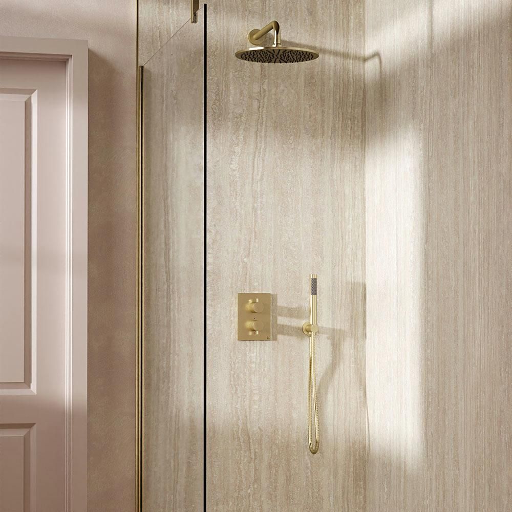 Crosswater MPRO - Crossbox Thermostatic Shower Set 3 with Fixed Head & Handset - Choice of Finish and Outlet