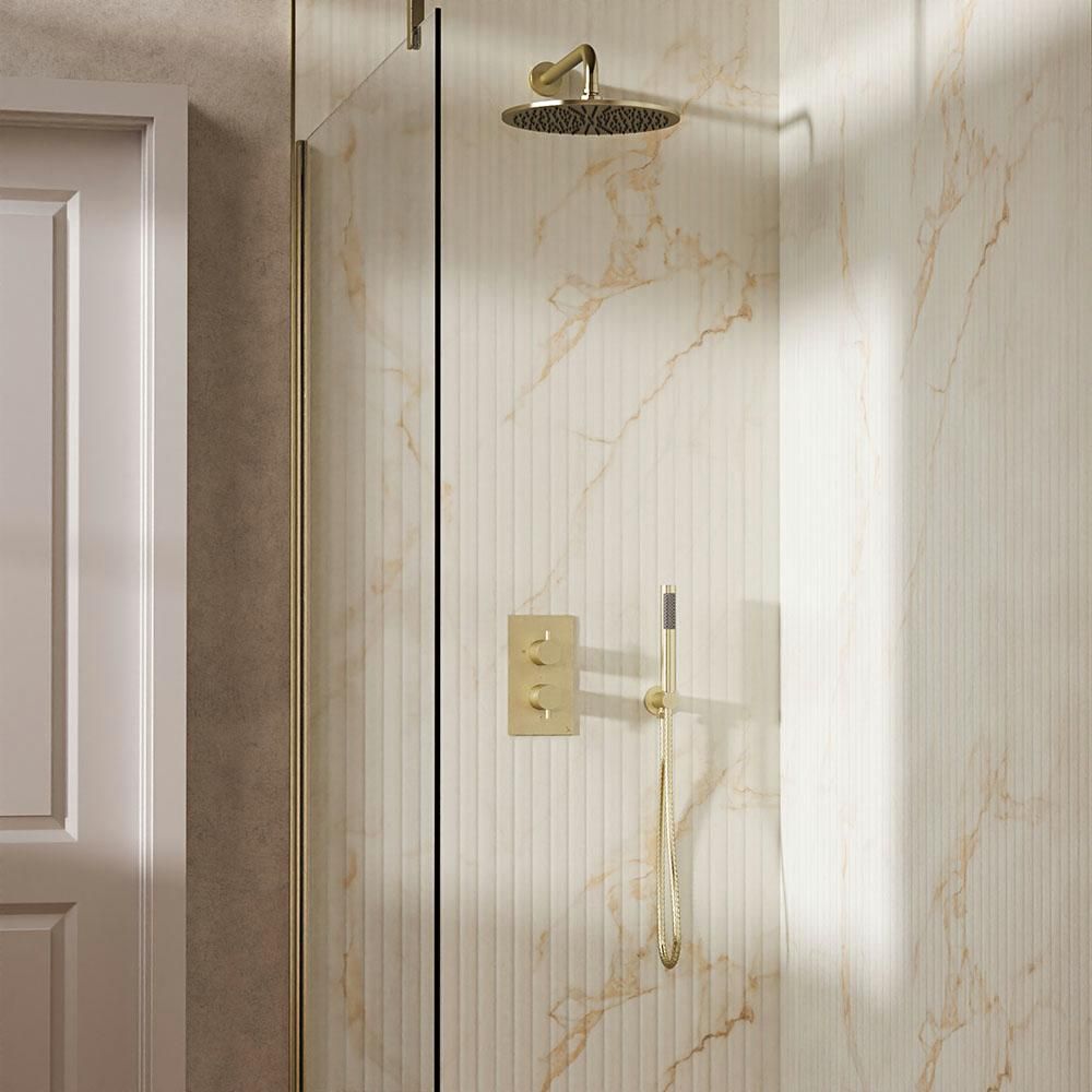 Crosswater MPRO - Design Thermostatic Shower Set 3 with Fixed Head & Handset - Choice of Finish and Outlet