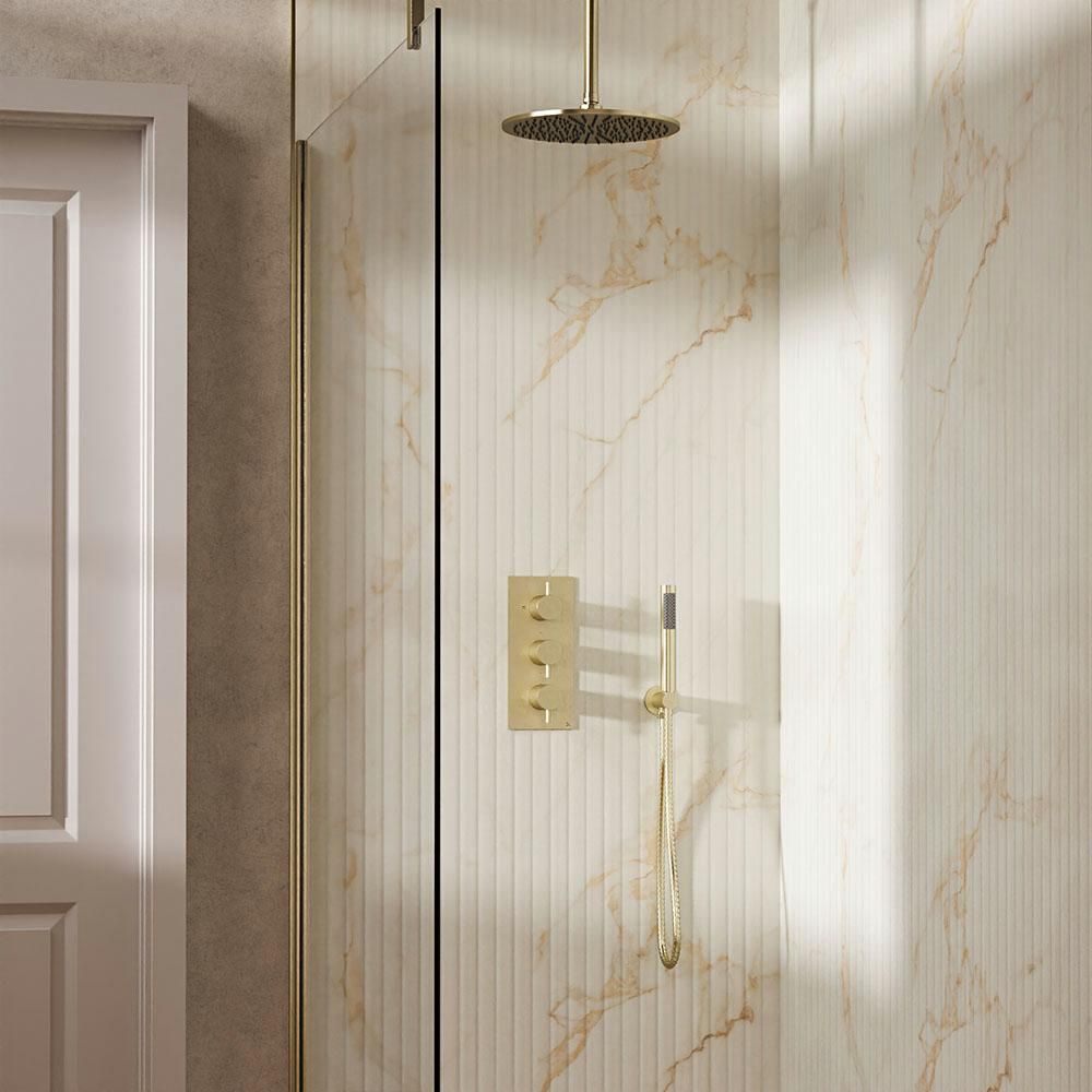 Crosswater MPRO - Design Thermostatic Shower Set 7 with Fixed Head & Handset - Choice of Finish and Outlet