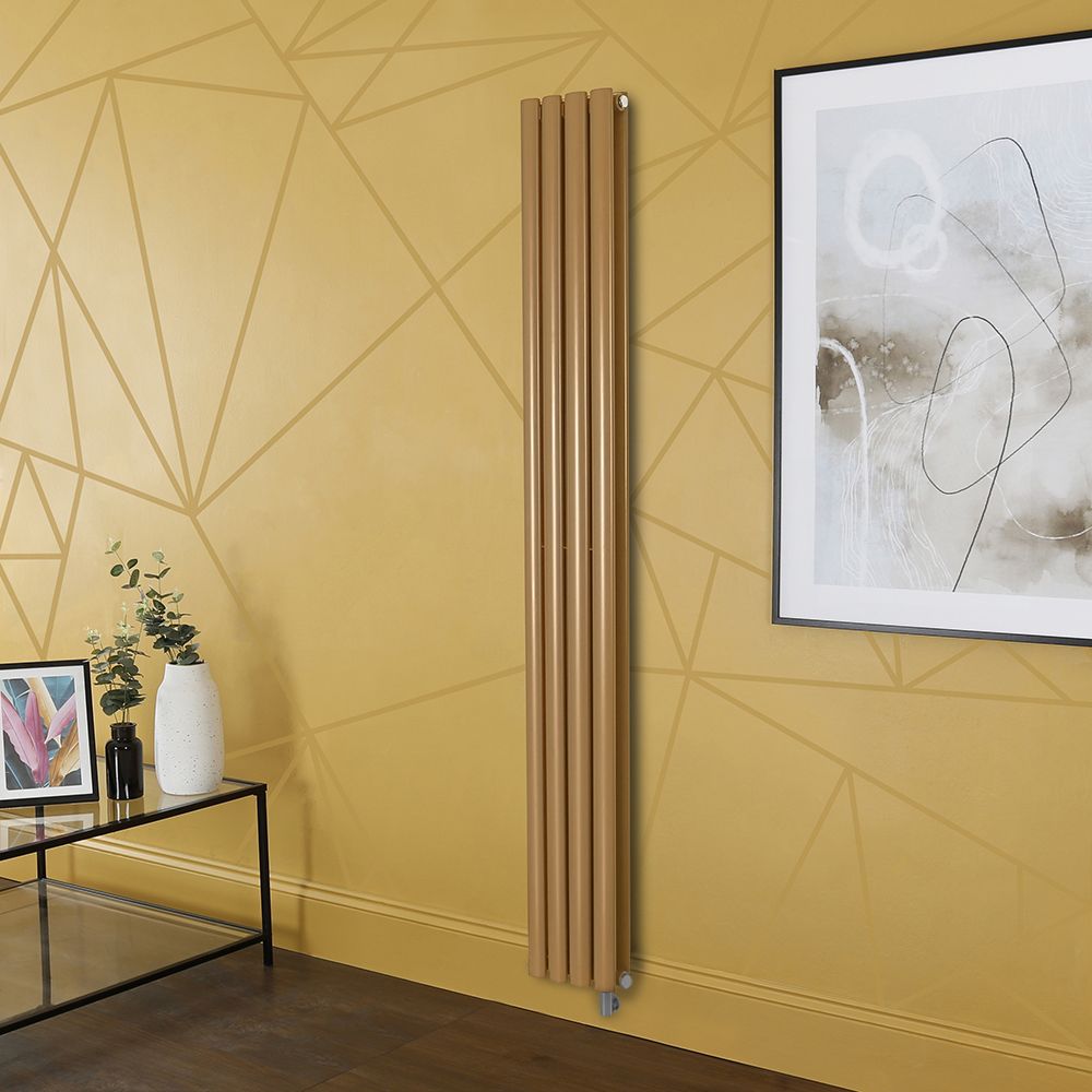 Milano Aruba - Electric Autumn Yellow Vertical Designer Radiator - Choice of Size and Wi-Fi Thermostat