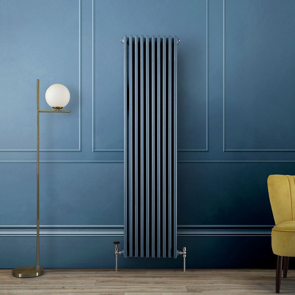 Milano Windsor - Vertical Traditional Column Radiator - 3 Column - Blue Custom Colours