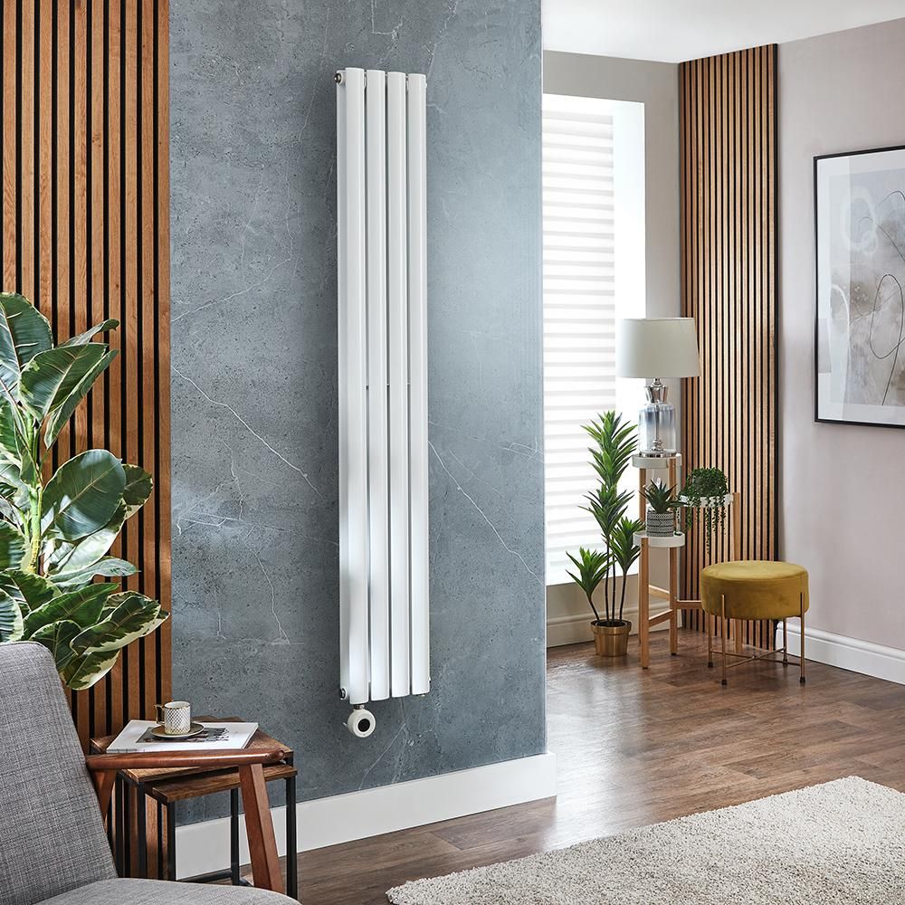 Milano Aruba - Electric White Vertical Designer Radiator - Choice of Size and Wi-Fi Thermostat - Plug-In and Hardwired Options