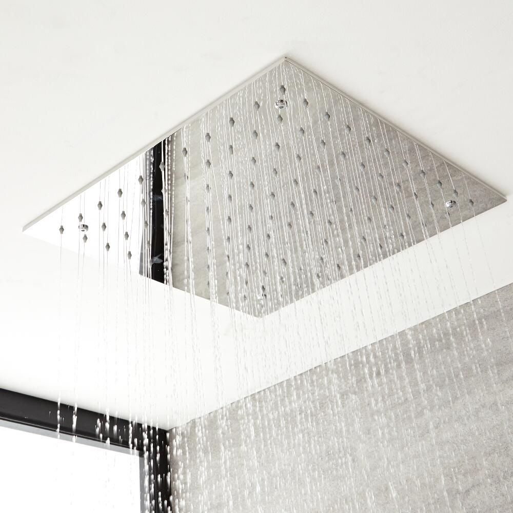 Milano Arvo - Chrome Thermostatic Shower with Diverter, Recessed Shower Head, Hand Shower and Body Jets (3 Outlet)