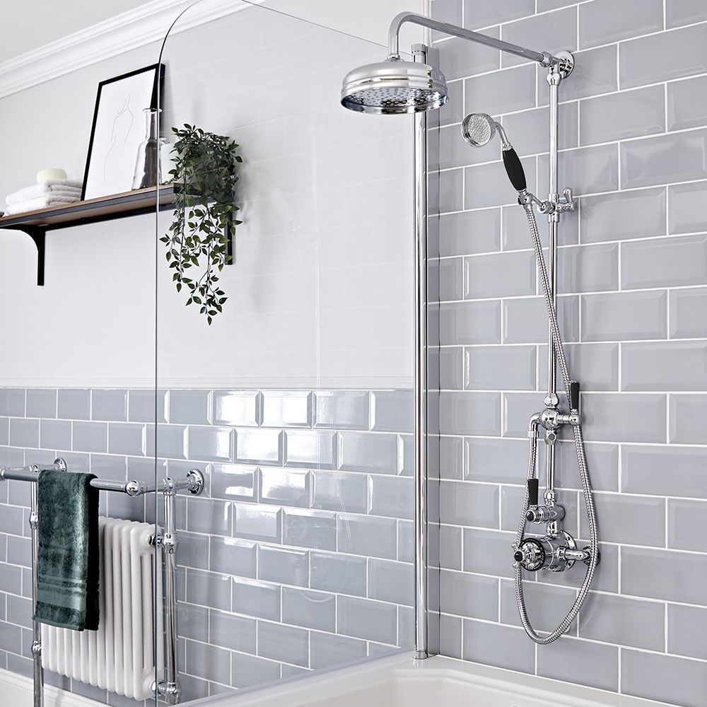 Milano Elizabeth - Traditional Exposed Thermostatic Shower with Grand Rigid Riser Rail - Choice of Finish and Bath Spout