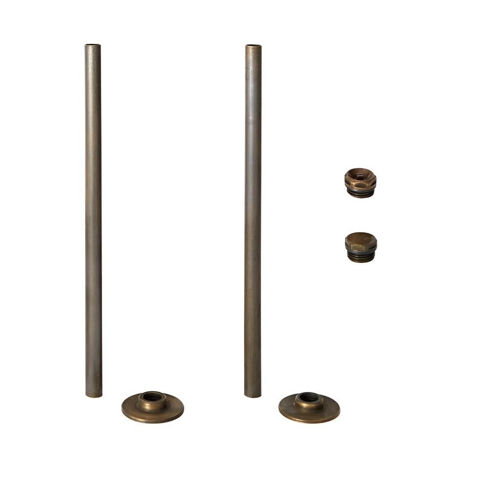 Milano Windsor - Brass Radiator Trim Kit - Pipe Connectors with Blanking and Bleed Plugs