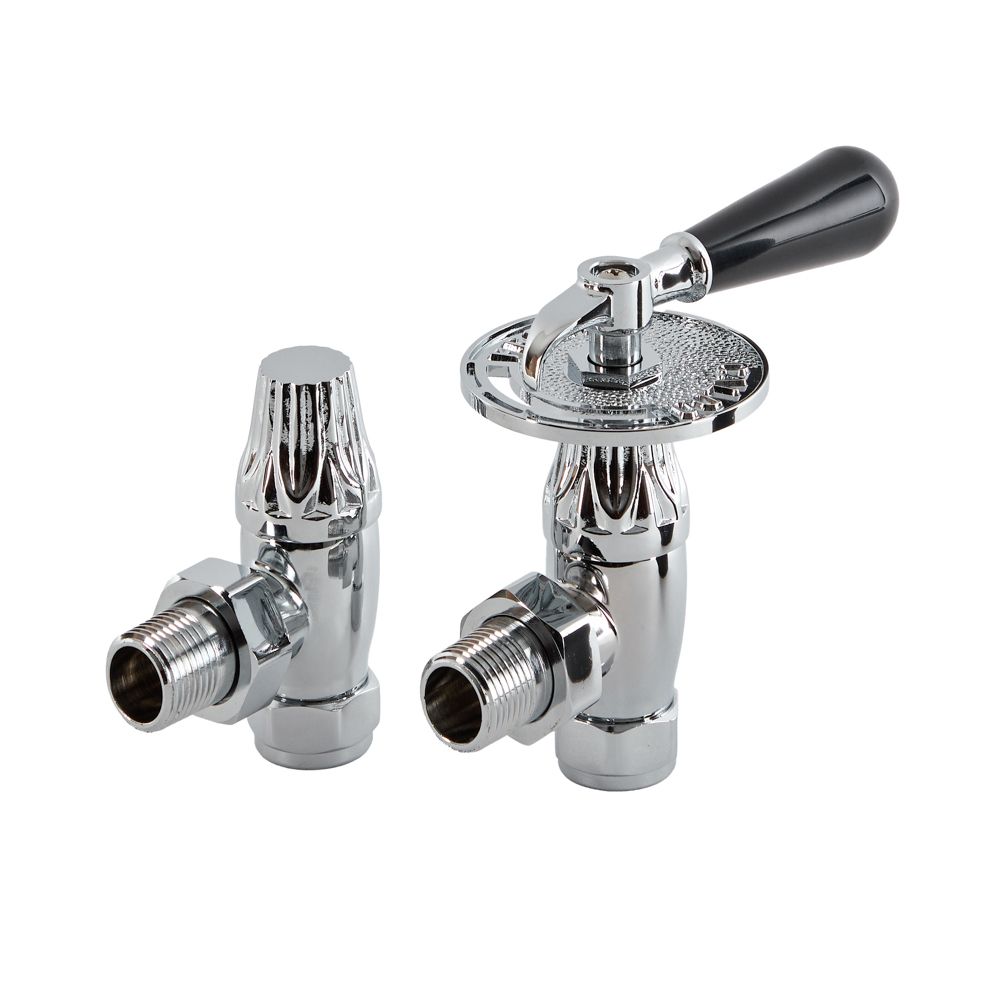 Milano - Traditional Angled Thermostatic Radiator Valves - Choice of Finish