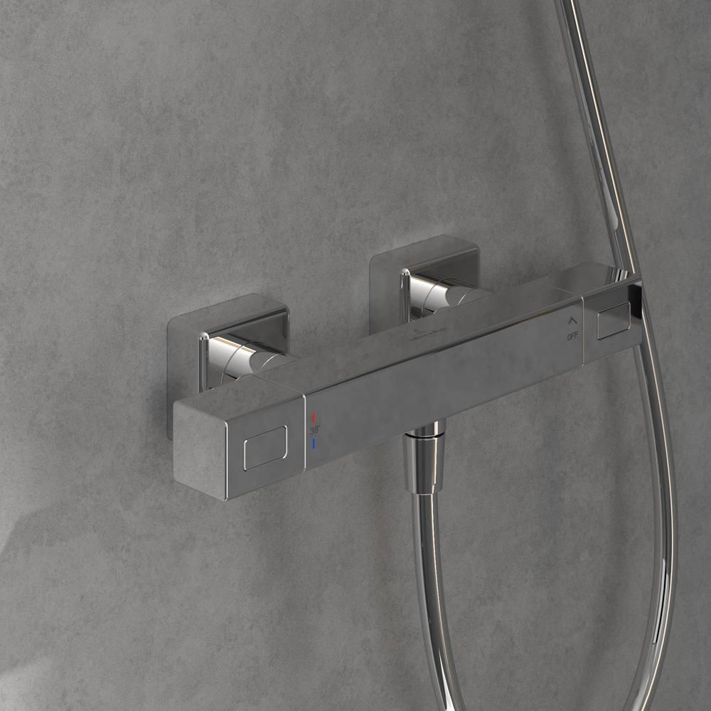 Villeroy & Boch Universal - Thermostatic Square Bar Shower Valve - Choice of Finish
