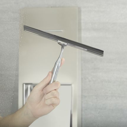 Milano Portland - Modern Shower Squeegee with Wall Hook - Chrome