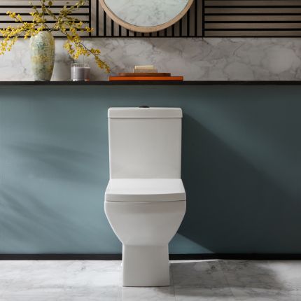 Milano Dalton - Modern Close Coupled Toilet with Soft Close Seat - Choice of Flush Button Finish