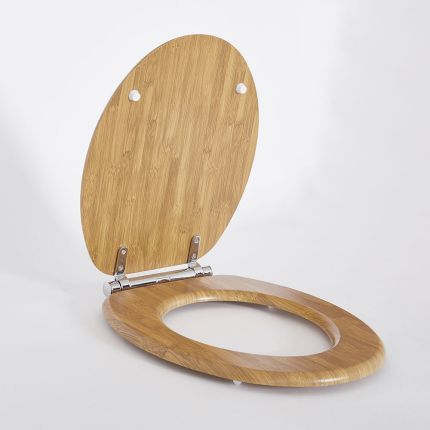 Milano Richmond - Traditional Oak Soft Close Toilet Soft Close Seat with Chrome Hinges