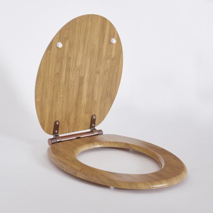 Milano Richmond - Traditional Oak Soft Close Toilet Soft Close Seat with Oil Rubbed Bronze Hinges