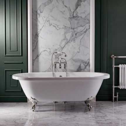 Milano Legend - 1780mm x 825mm Double Ended Roll Top Freestanding Bath with Choice of Feet