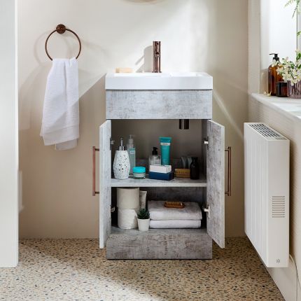 Milano Lurus - 500mm Modern Vanity Unit with Basin - Choice of Finish and Handles