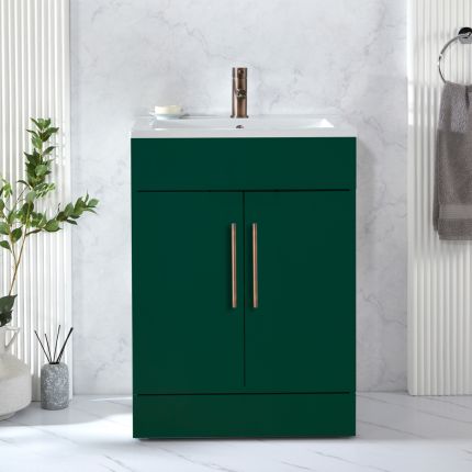 Milano Lurus - 610mm Modern Vanity Unit with Basin - Choice of Finish and Handles