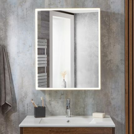 Milano Amelia - Modern LED Mirrored Cabinet - 600mm x 750mm