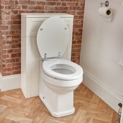 Milano Thornton - Smoke Grey Traditional 500mm WC Unit with Back to Wall Toilet, Cistern and Seat