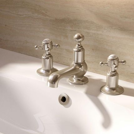 Crosswater Belgravia - Traditional 3 Hole Basin Deck Mixer Tap - Choice of Finish & Handles