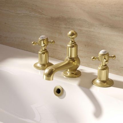 Crosswater Belgravia - Traditional 3 Hole Basin Deck Mixer Tap - Choice of Finish & Handles