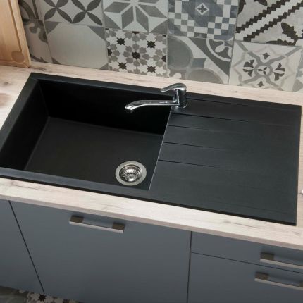 Rocklite Bredon - Single Bowl Composite Kitchen Sink with Reversible Drainer - Choice of Finish