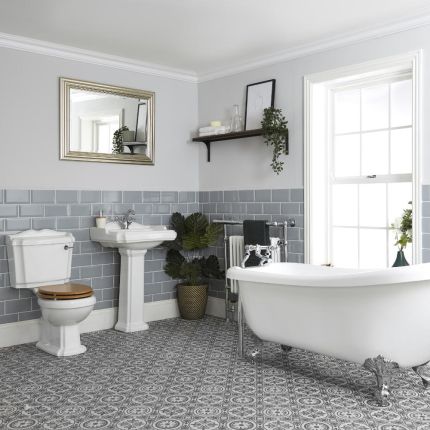 Milano Legend - Traditional Bathroom Suite with Freestanding Bath, Toilet and Pedestal Basin