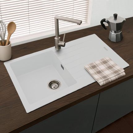Harlyn Daymer - Single Bowl Granite Kitchen Sink with Reversible Drainer - Choice of Finish