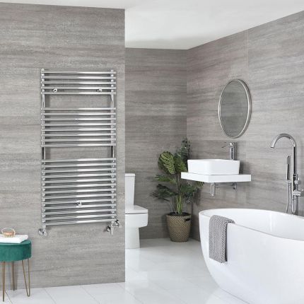 Milano Arno Dual Fuel - Chrome Bar on Bar Heated Towel Rail - Choice of Size