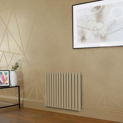 Milano Aruba - Electric Elk Brown Horizontal Designer Radiator - 635mm Tall - Choice of Size, Thermostat and Cable Cover