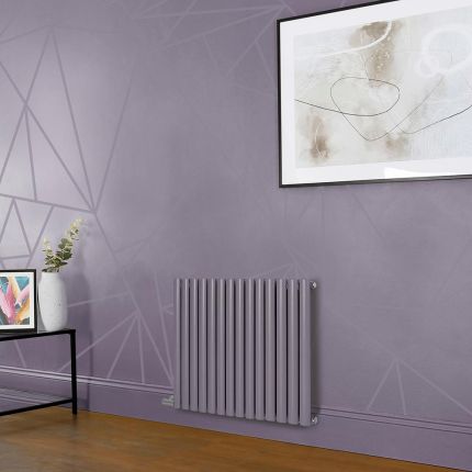 Milano Aruba - Electric Dahlia Purple Horizontal Designer Radiator - 635mm Tall - Choice of Size, Thermostat and Cable Cover