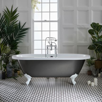 Milano Legend - Traditional Roll Top Freestanding Bath - 1780mm x 825mm - Choice of Metallic Colours and Feet Finish