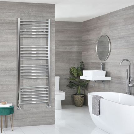 Milano - Curved Heated Towel Rail - Choice of Finish and Size