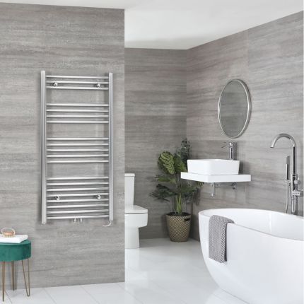 Milano Neva - Electric Chrome Heated Towel Rail - Choice of Size and Heating Element