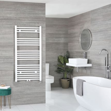 Milano Neva - Electric White Heated Towel Rail - Choice of Size and Heating Element
