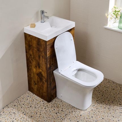 Milano Lurus - Modern Avenham Toilet and Basin Combination Unit - 500mm x 890mm - Choice of Finish